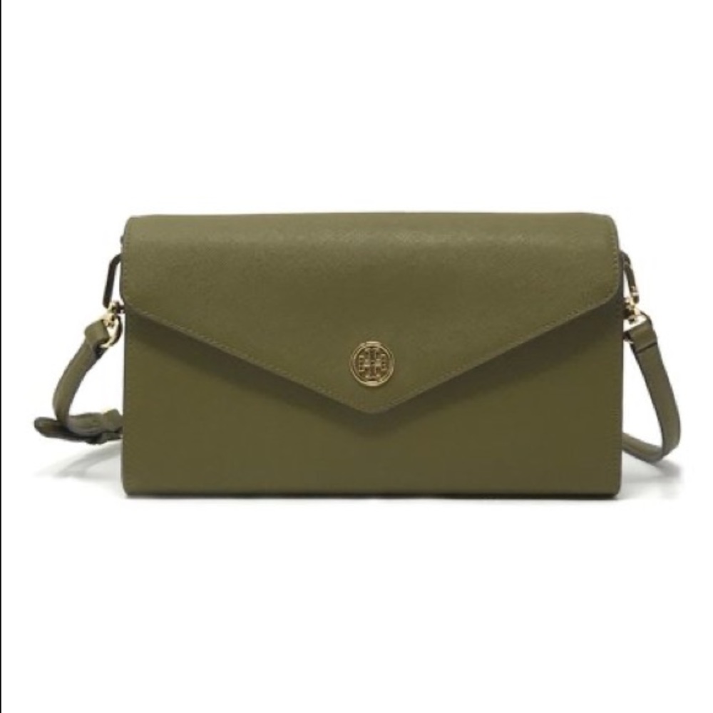 Tory Burch olive green crossbody bag